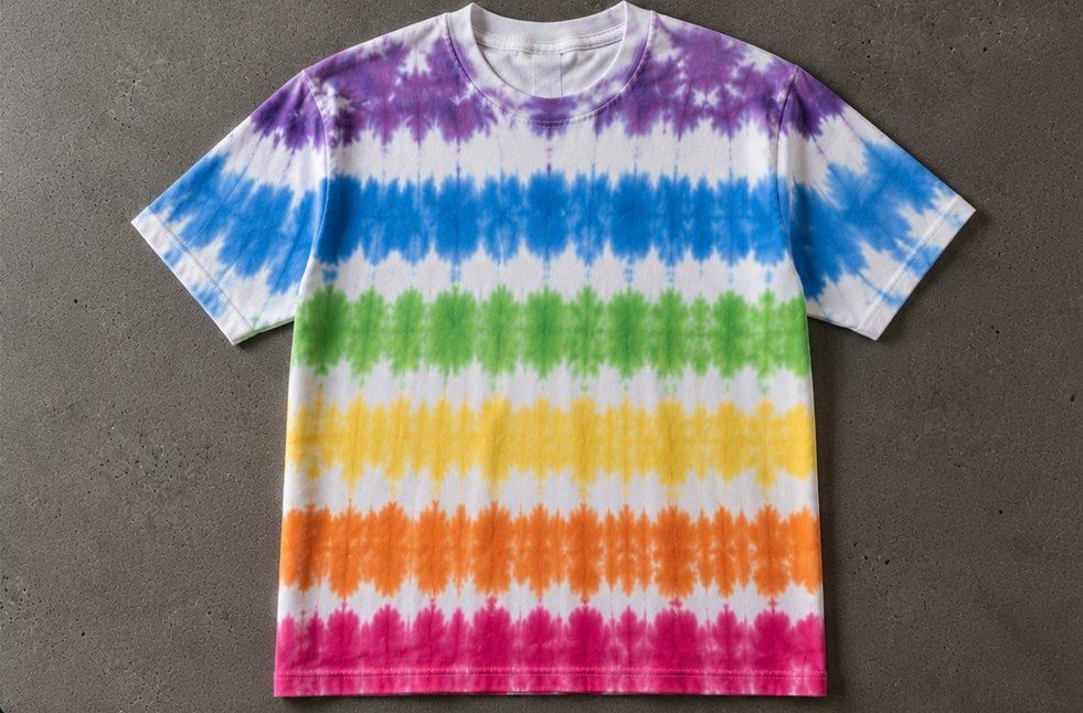Stripe tie-dye technique